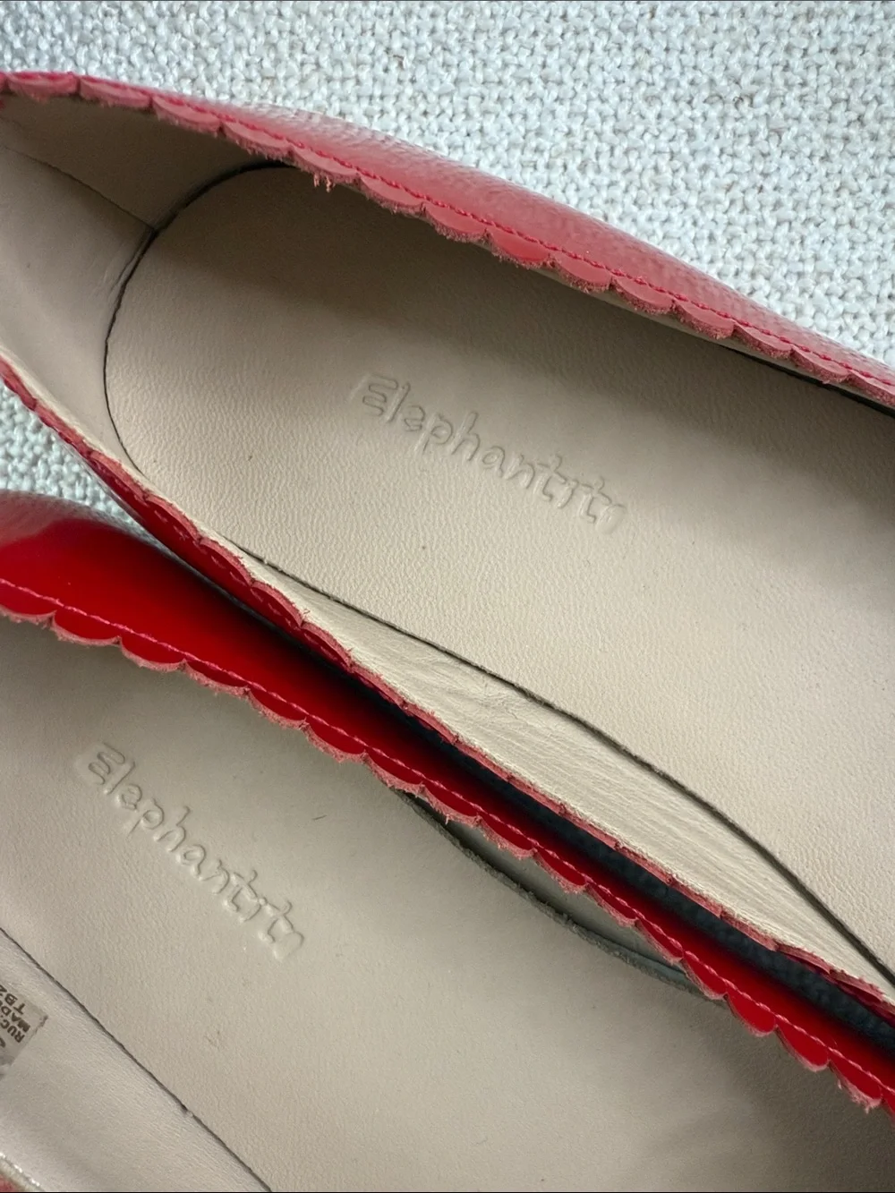 Elephantito Red Heart-Trim Patent Leather Ballet Flats Big girl size 5